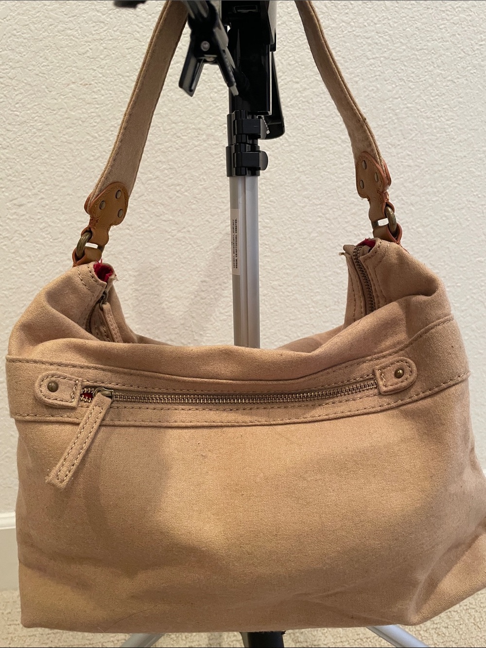 GAP Tan Shoulder Hobo Bag with Front Zip Pocket